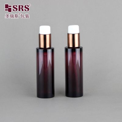 購入 50ml 透明ブラウン 贅沢ローション 血清ポンプ 化粧品用PETボトル online manufacture