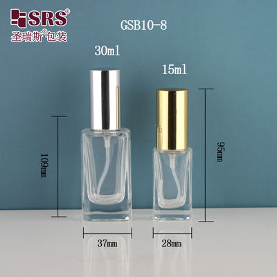 購入 スクウェア エレガント ディスペンサー 薄霧 豪華 ハンド消毒剤 コンテナ 15ml 30ml ガラススプレーボトル online manufacture