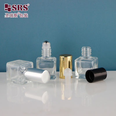 購入 6ml 空の香水 方形 透明な金属ロールボトル ガラス online manufacture