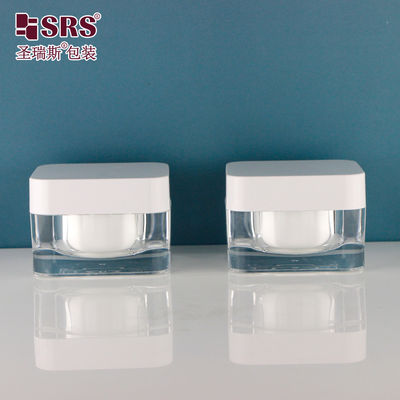 購入 15g 30g 50g 化粧品 方形 オーダーメイド容器 エレガント 空のクリーム グラス アクリル グラス 15ml online manufacture