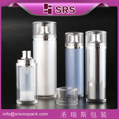 購入 SRS 30ml 50ml 100ml オバル形 基礎ポンプのための化粧品パッケージ 空気のないボトル online manufacture