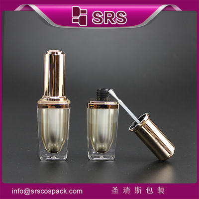 購入 SRS 卸売 高級 空き四角 8ml プラスチック ネイルローチ ボトル 金色のブラシキャップ online manufacture