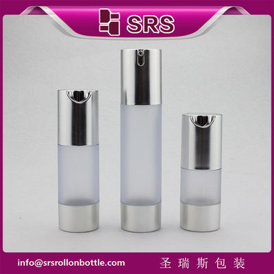 購入 TA021 15ml 30ml 50ml マット透明のボトル 銀の肩とベースの空気のないボトル online manufacture