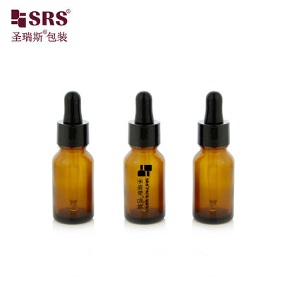 購入 15ml 0.5オンス 空のアンバー色 丸い厚い壁のカビ エッセンシャルオイル ガラスボトルドロッパー online manufacture