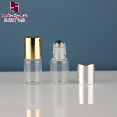 購入 BLP-2ML 漏れなし ミニ かわいい 空き 透明 アンバー カラー ガラス ボトル エッセンシャル オイル 香水 用 鋼ボール online manufacture