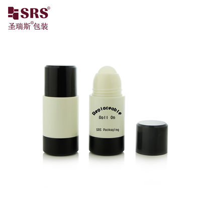 購入 RPPE 50ml 75ml 交換可能な注入 カスタマイズされたクリーム色のプラスチックモノPP PCR ロールオンボトル デオドラントジェル用 online manufacture