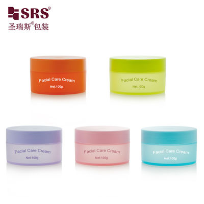 購入 SRSQ 100g PP PCR Injection Custom Color Matte In Mold Plastic Cream Jar Container For Facial Cream online manufacture