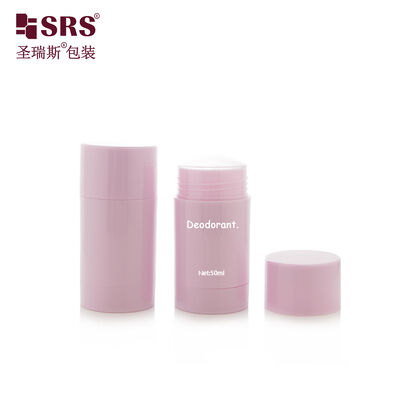 購入 D042 50ML オーダーメイド ピンク色 丸い形 プラスチックデオドラントスティック 容器 底の詰め込み online manufacture