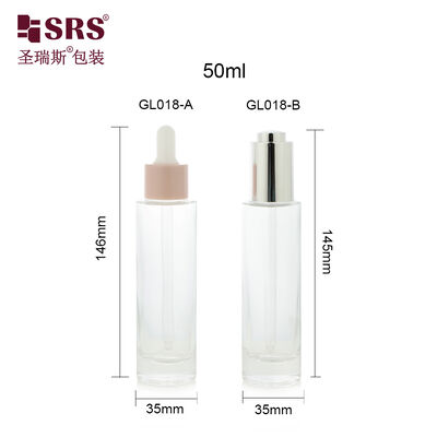 購入 GL018 50ml シリンダー 丸型 厚壁 ガラス ドロッパー ボトル 皮膚ケア セラム online manufacture