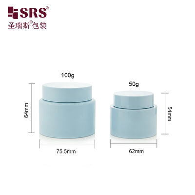 購入 SRSJL 50g 100g 空の塗装済みマットブルーカラーPPクリームジャー容器 カスタマイズボディスクラブジャー online manufacture