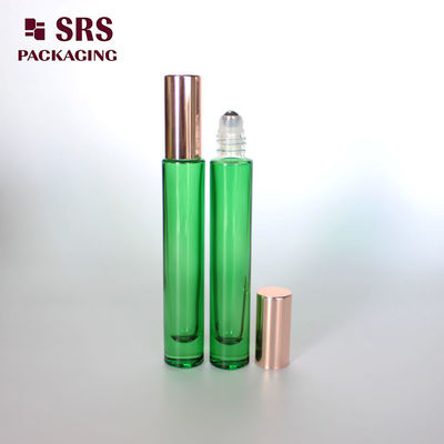 購入 10ml 透明の緑色の厚い壁ガラスロールを香油のボトルに online manufacture