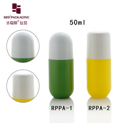 購入 丸形 可愛いプラスチック 空き 卸売 オーダーメイド 緑色 50ml ロールオン ボトル online manufacture