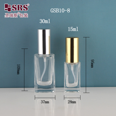 スクウェア エレガント ディスペンサー 薄霧 豪華 ハンド消毒剤 コンテナ 15ml 30ml ガラススプレーボトル