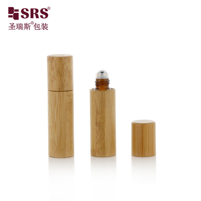 5ml 空のアンバー 内瓶 香水 精油 ロール バンブー ガラス 化粧品 容器