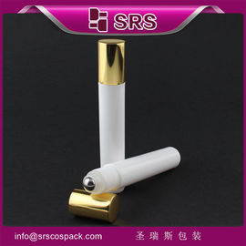 SRS 15ml 空の眼クリーム 包装のサプライヤーのロール,光り輝く金色のキャップのロールボトル