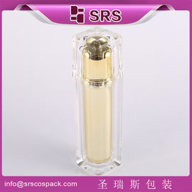 Shengruisi 30ml 50ml ルックスの方形 金属化プラスチックローションポンプ 化粧品用ボトル