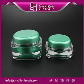J051 スクエア形のケア用ボトル,SRS PACKAGING 緑色のボトル 50g