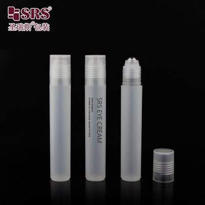 丸 透明 マット 輝く PP PCR プラスチック ローラー 鋼筋 ボール マッサージ ボトル 15ml