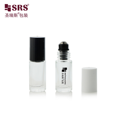 5ml ミニキュート ガラス ロール 上 ボトル 透明 アルミ キャップ ローラー ボトル 精油