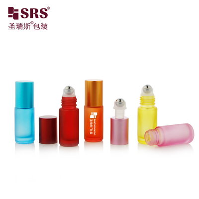 5ml 空の化粧品 香水 精油 マッサージ ミニ かわいい ガラス ロール ボトル
