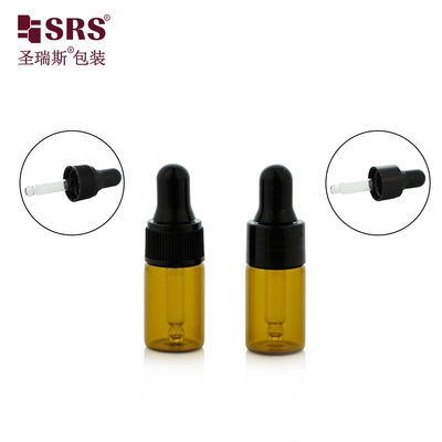 3ml 5ml 小型 旅行用 エッセンシャルオイル プラスチック 肩 ガラス ボトル ドロッパー