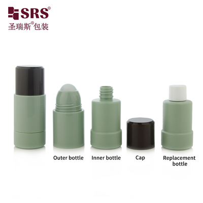 50ml 75ml 空の化粧品パッケージ カスタムカラー 交換可能なPP PCR リサイクル ロールオン デオドラント ジェル ボトル