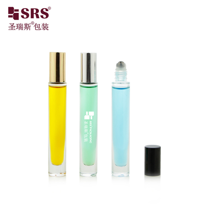 10ml 厚さの壁ガラス 輝く金属キャップの重い香水ロールボトル