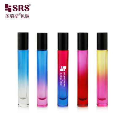 10ml 丸型 厚い底 贅沢 空き カスタム グラデント カラー ガラス オイル ボトル ロールオン