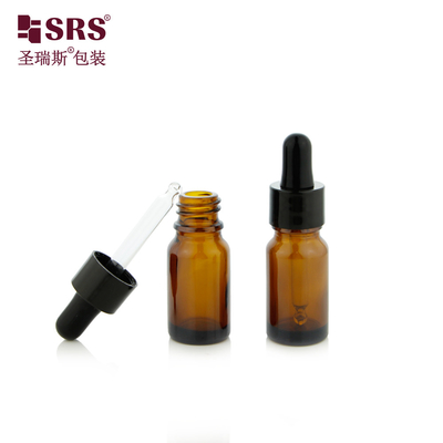 10ml 1/3オンス 空き ストック 迅速な配送 グラス エッセンシャルオイル アンバー ドロッパー ボトル
