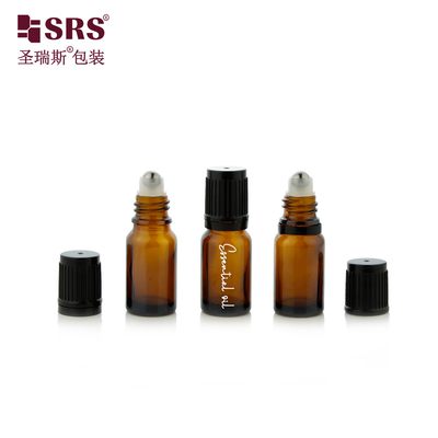 10ml ミニ空丸アンバーガラスボトル エッセンシャルオイルのための子供防止キャップ