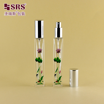 GSB2-10ML スクウェア 高級品 厚底 透明 ガラスボトル スプレーヤー 香水用 ミスト
