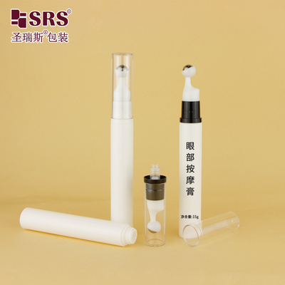 A0031 5ml 10ml 12ml 15ml AS PP 空気のない空気ポンプ プレッシング ローラーボール ボトル 化粧眼ジェルマッサージ 血清 適用器