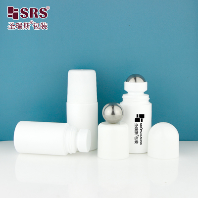 RPPC-60ML 丸い白色注射用吹き込みプラスチックPP PCR リサイクルされた環境に優しいロールオンデオドラントジェルボトル アプリケーション
