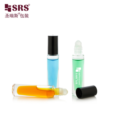 GB1-5ml 厚壁 透明 空きポケット サイズ 可愛い プラスチック キャップ シリンダー 形 ネイル オイル アプリケーション ガラス ロール オン ボトル