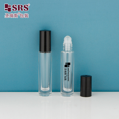 GB1-5ML ミニ かわいい 高級 厚い 底 透明 透明 瓶 上 ロール 精油 香水 丸い 適用器
