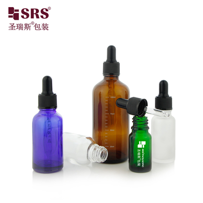 D002 5ml 10ml 15ml 20ml 30ml 50ml 100ml 18/415 グラスボトル エッセンシャルオイル用のリブド・ショルダー・ドロッパー・アプリケーションター
