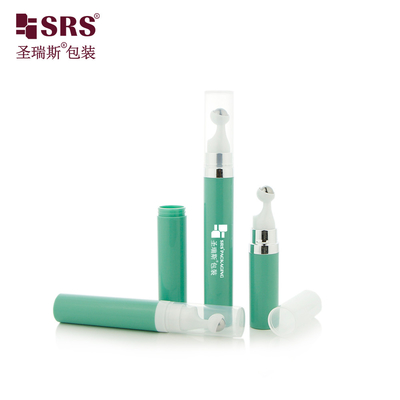 A0035 7.5ml 10ml 15ml トラベル ポケットサイズ プラスチック PP PCR 丸型 空気のないポンプ ボトル スナップオン デザイン ロールオン 血清 ボトル