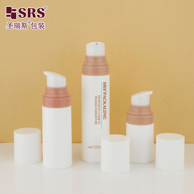 PA0204 15ml 30ml 50ml インジェクションピンクポンプ パーソナライゼーション PP PCR リサイクル素材 顔クリーム用 輝く無空気ボトル