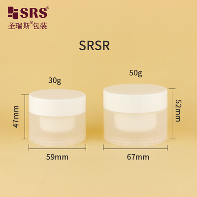 SRSR 30g 50g 空のインジェクション化粧品 プラスチッククリームボトル 交換可能な冷凍透明容器