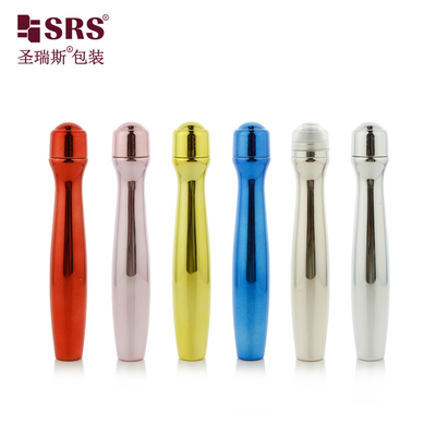 SRS8447-15ML 輝く金属化PETGプラスチックロール ボトル 眼ジェルマッサージ 化粧品パッケージ