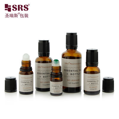 BLPF 5ml 10ml 15ml 20ml 30ml 50ml 100ml 丸型ボストンガラスロールオンボトル、エッセンシャルオイル用TE改ざん防止キャップ付き