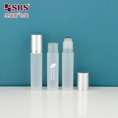 RPA-10ML 透明 マット 半透明 PP 丸いボトル 按摩用金属ボール アルミキャップ ヘアセラム
