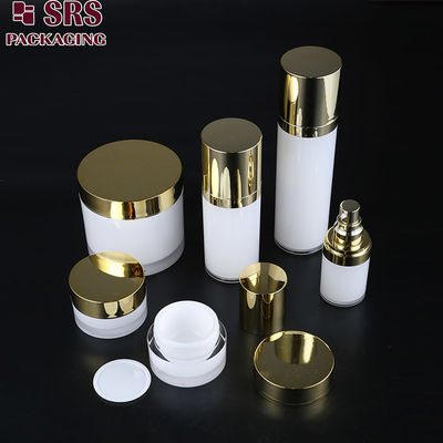 SRS 無料サンプル プラスチック リサイクルされた皮膚ケア アクリル製の包装ボトルと丸いローションボトル