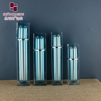 Shengruisi 最新デザイン 空き四角形金属化 アクリル 贅沢ポンプ スキンケアローション ボトル