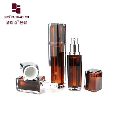 L054 シェングルージ 30ml 50ml 高級 方形 金属化 プラスチックローションポンプ 化粧品用ボトル