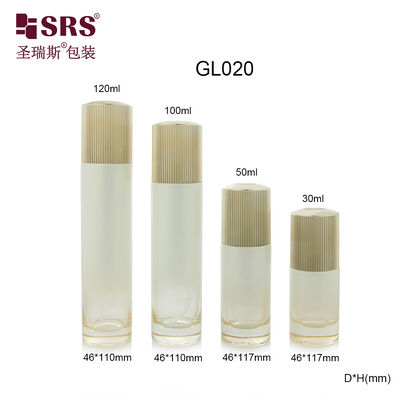 GL020 30ml 50ml 100ml 120ml 高級 空っぽ 透明 ガラス ボトル コスメティック クリームのローションポンプ