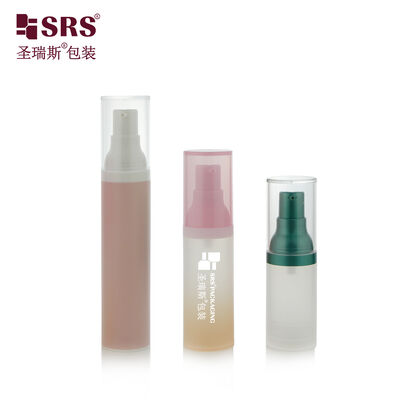 PA029 15ml 30ml 50ml マットフロスト透明PPエアレスボトル ローションスプレーポンプ付き