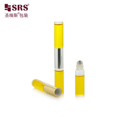 香水フレグランス用 SGB2-5ml+5ml 透明デュアルダブルエンドガラスロールオンボトル