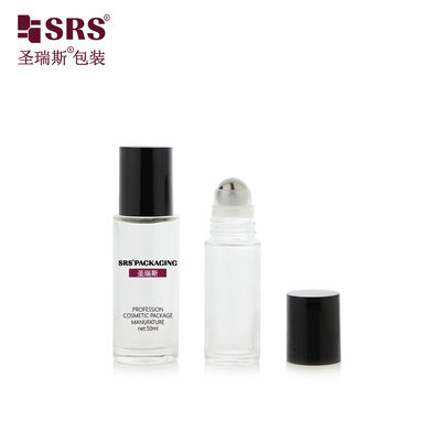30ml/50ml Large Capacity Molded Glass Roll‑On Bottle Empty Cosmetic Roller Vial for Body Oil Perfume