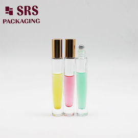 10ml 透明な厚底ガラスロール金属ボールボトル 香油用